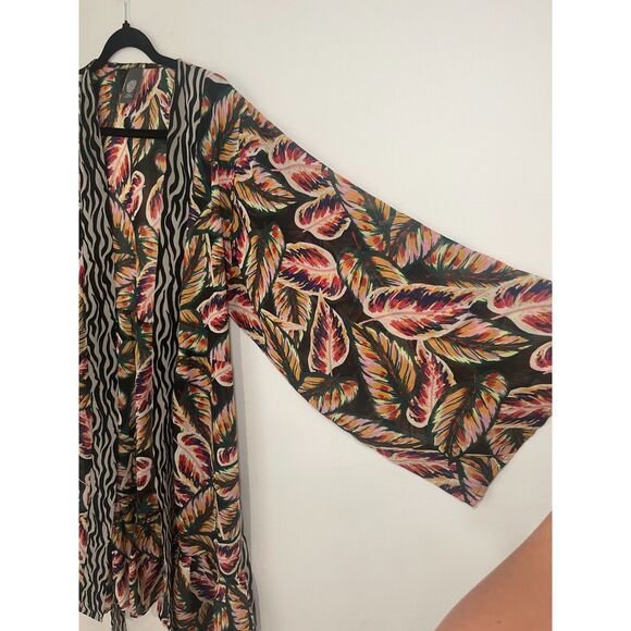 Vince Camuto Island Spice‎ Self-Belt Topper OS Coverup Kimono Wrap Robe - Picture 4 of 9